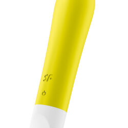 bullet vibrante sextoy satisfyer rechargeable et waterproof 12 modes de vibration couleur jaune