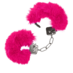 menottes décorées de fourrure rose