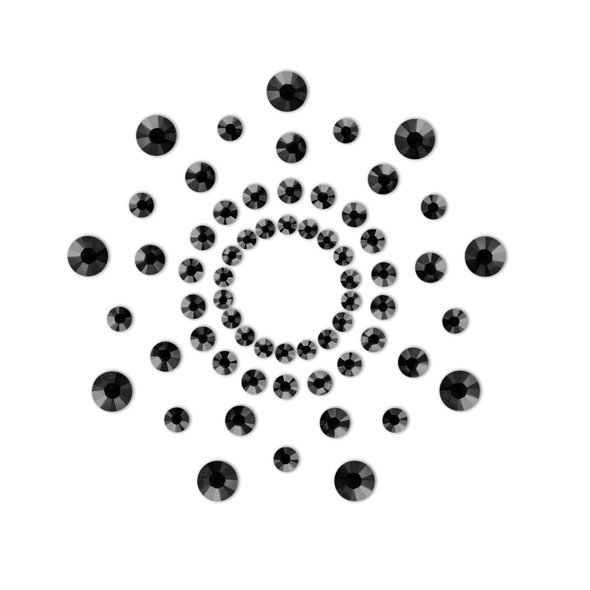nippies noirs aucollants gouttes de strass disposées en cercles pour sublimer le buste