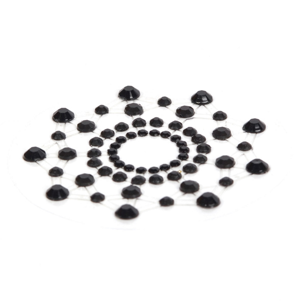 nippies noirs aucollants gouttes de strass disposées en cercles pour sublimer le buste