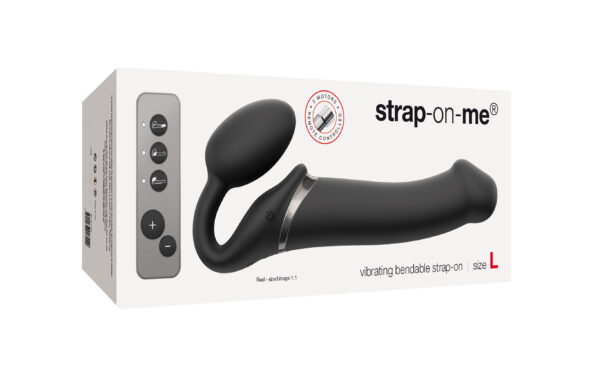 strap on me dildo vibrant avec télécommande et sans harnais couleur noir marque strap-on-me