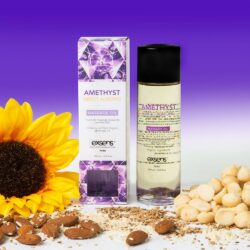 huile de massage amande douce et améthyste pierre semi précieuse et huile bio marque exsens relaxante