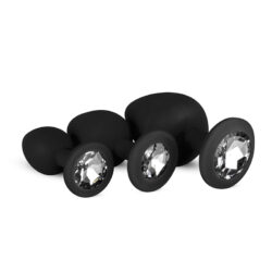 Set de 3 plugs en silicone avec diamant