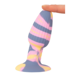Buttplug ventouse tricolore